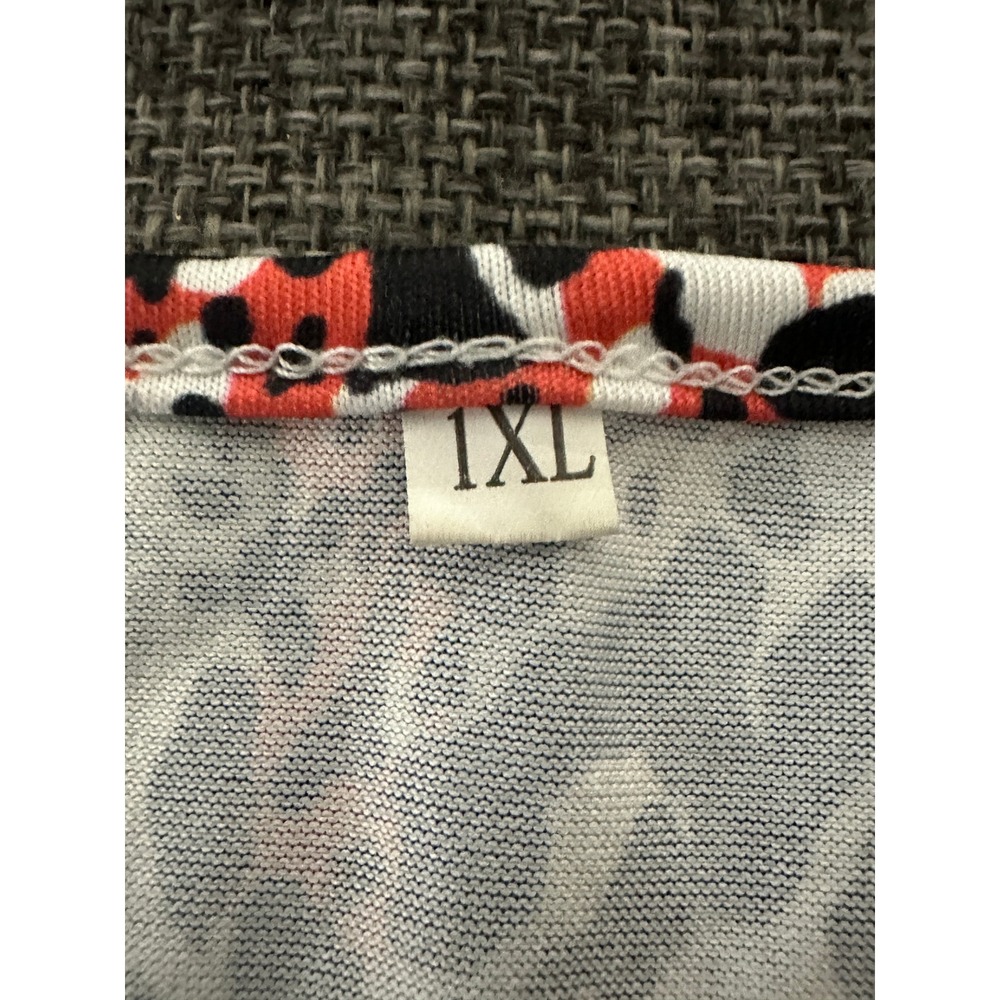 Unbranded Women's 1XL T-Shirt Abstract Animal Print Short Sleeve Scoop Neck - Picture 4 of 6